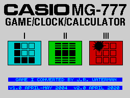 Casio MG-777 Games